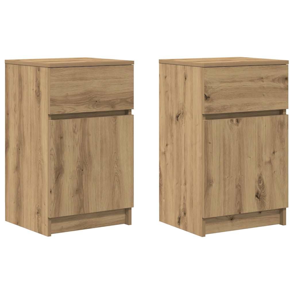 Table de chevet stable en chêne Artisan lot de 2 pour optimiser les petits espaces