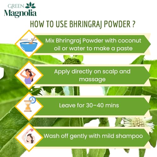 Image of Bhringraj Powder for Hair Growth Natural Ayurvedic Hair Care Chemical-Free Strengthens Roots Reduces Hair Fall & Premature Greying (150gm)