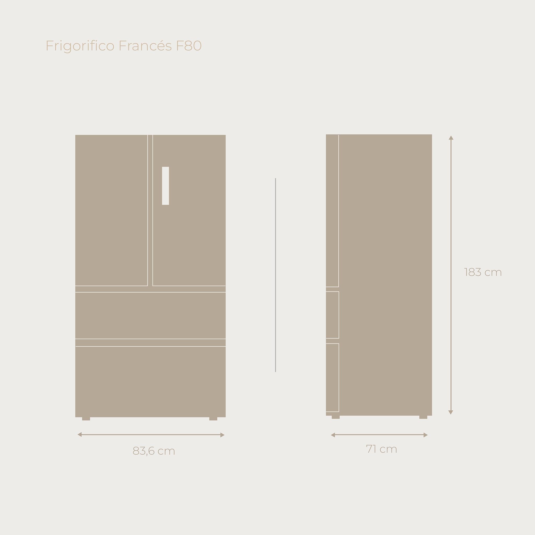 EVVO Frigorífico francés F80B Glass, 327l + 183l, Motor Inverter, Puerta de cristal, Total No Frost, Multi Air Flow, Freon Free, Negro (F80B Glass V2)