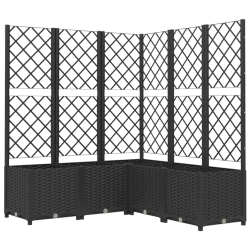 vidaXL Pflanzkübel mit Rankgitter Blumenkübel Pflanzkasten Blumentopf Blumenkasten Rankhilfe Spalier Gartenspalier Schwarz 120x120x136cm PP vidaXL Pflanzkübel mit Rankgitter Blumenkübel Pflanzkasten Blumentopf Blumenkasten Rankhilfe Spalier Gartenspalier Schwarz 120x120x136cm PP
