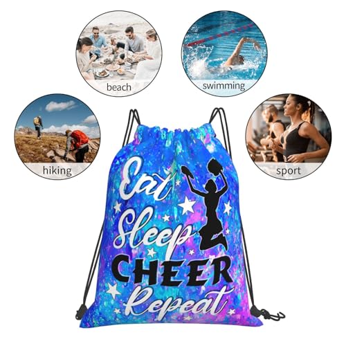 Eat Sleep Cheer Repeat Drawstring Backpack Gym String Bag Drawstring Sackpack Sport For Womens Mens3