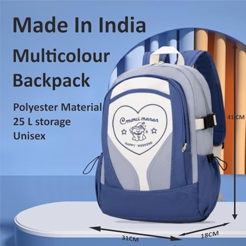 Image of Tinytot 30 Litre Japanese Korean Style School Bag Water-Resistant Laptop & Travel Backpack - Unisex Large 18 Inches Multipurpose Student Backpack for Boys & Girls, Men & Women