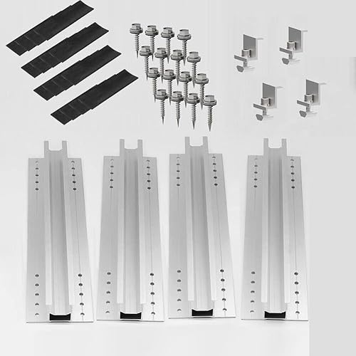 SHENGANG Solar Panel Module Aluminum Bracket Rail Trapezoidal Sheet 30cm Mounting Rail Abrasion (Color  4)