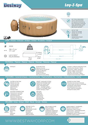 Bestway Lay-Z-Spa Palm Springs AirJet - 23