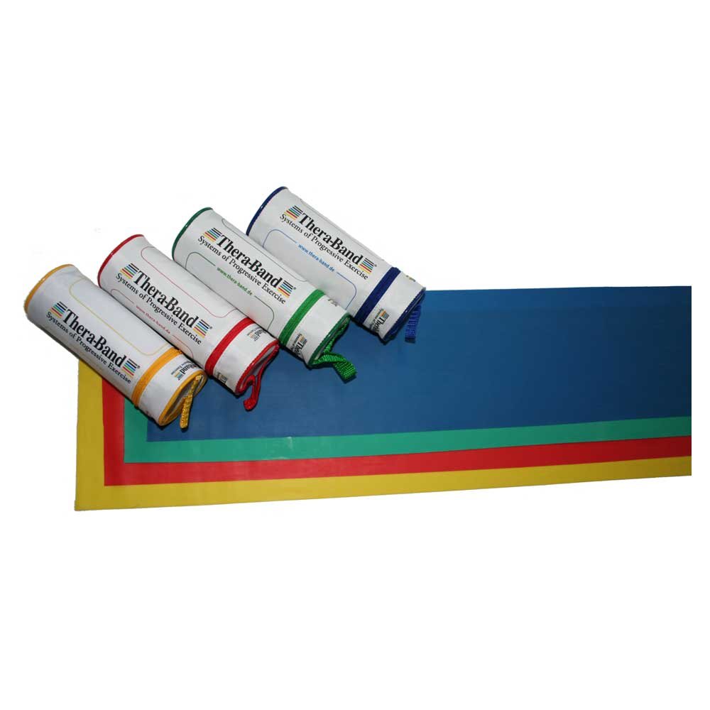 Behrend Thera-Band - Fascia fitness, 100% lattice naturale, 5,5 m/45,5 m, 6 spessori/colori
