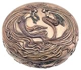 TLT 5 Inch Cold Cast Bronze Finish Golden Dancing Mermaid Trinket Box