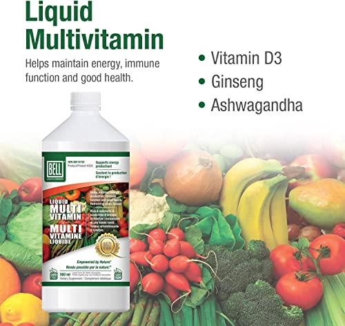 Bell Liquid Multivitamins For Women And Men- Easy Absorption, Proprietary Blend With Important Vitamins And Herbal Extract- Liquid Vitamins, Non Gmo, Soy, Gluten, Dairy Free,16 Fl.oz #TOP2
