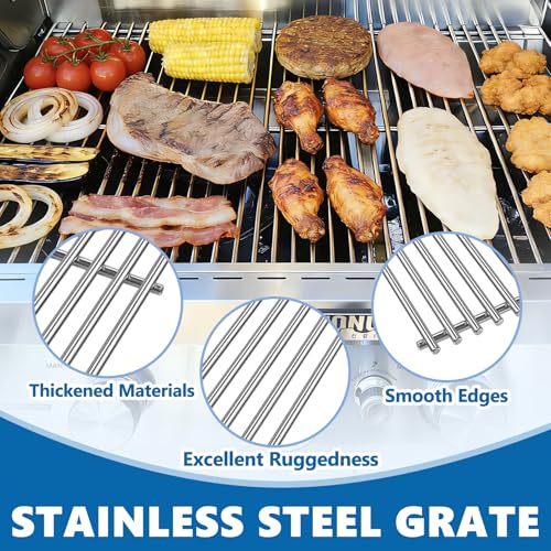 Image of SafBbcue 98888 Grill Grates for Monument Grill 13478 Grates, Monument Mesa 400 Accessories Parts, Stainless Steel Cooking Grids for Monument 25392 Grill Replacement Grates, 16.3 x 28.4 inch