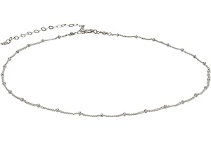 Annika Bella Sterling Silver Satellite Chain Choker Necklace | Waterproof Jewelry Prime Deals