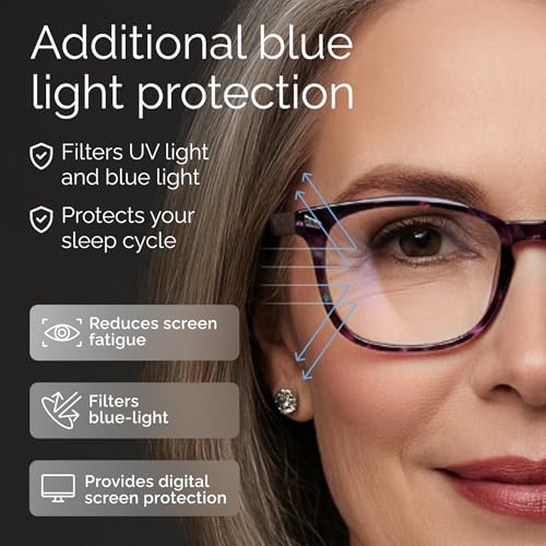 Image of CCVOO +4.5 Clear Vision Reading Glasses for Women - 5-Pack Blue Light Filtering Readers with Spring Hinges