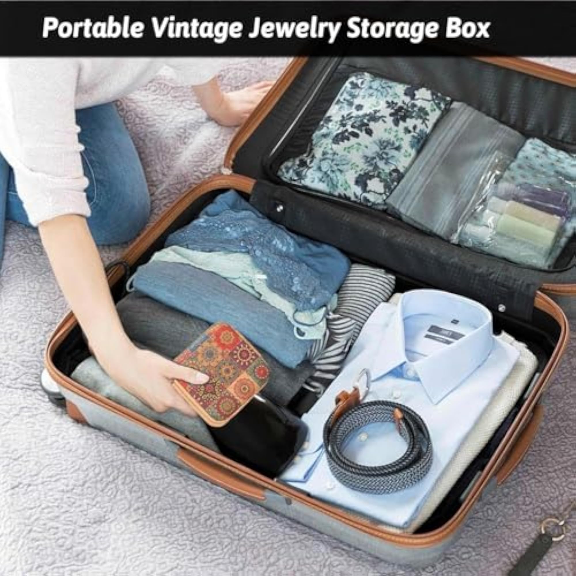Travel Jewelry Box, Portable Retro Storage Box