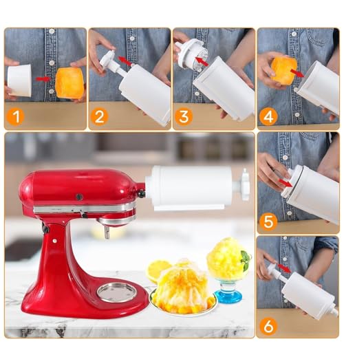 Shaver Attachment for Smoothie and Cold Drink Home Snow Cone Maker Replacement Parts Kitchen Ice Crusher Accessory Quick Ice Crushing Appliance