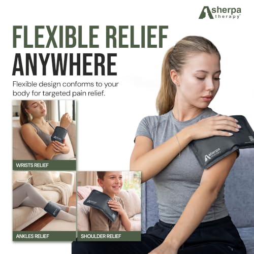 Image of Small Flexible Gel Ice Packs for Injuries Reusable - Soft Hot and Cold Packs for Injuries for Ankle, Hand, Wrist, Head Pain Relief - 5 inch x 10 inch - 2PK - Grey