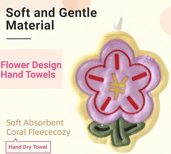 BuntyChiku Hand Towels for Bathroom Flower Hand Towels Kitchen Quick-Drying Hand Towel Hanging Absorbent Hand Towel for Home, Kitchen, Bathroom (1) 4