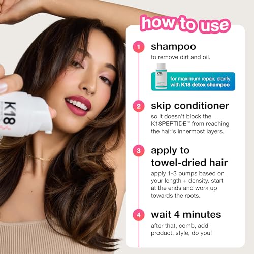 K18 Leave-In Molecular Repair Hair Mask, Patented, Lasting Repair For Dry, Frizzy, Damaged Hair, Reverse Damage In 4 Minutes From Bleach, Color, Chemical Services + Heat - Image 6
