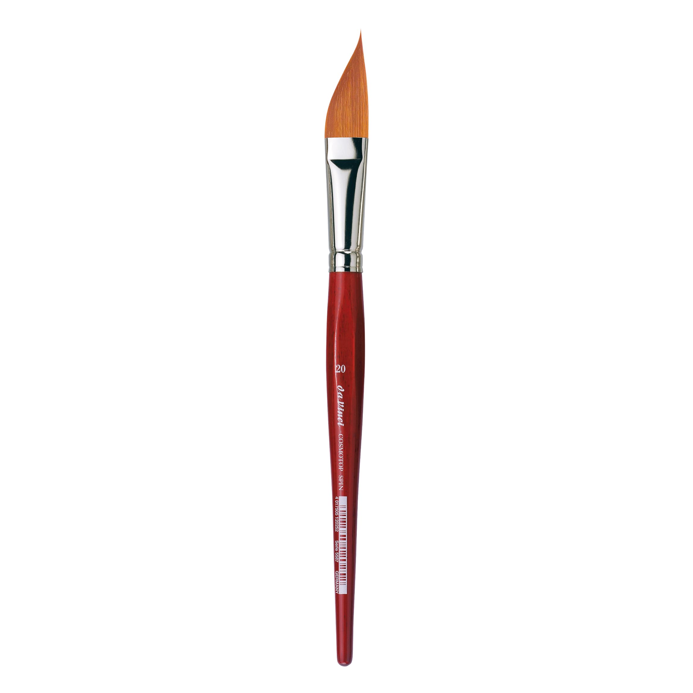 da Vinci Watercolor Series 5587 CosmoTop Spin Paint Brush, Slant Liner Synthetic with Red Handle, Size 20