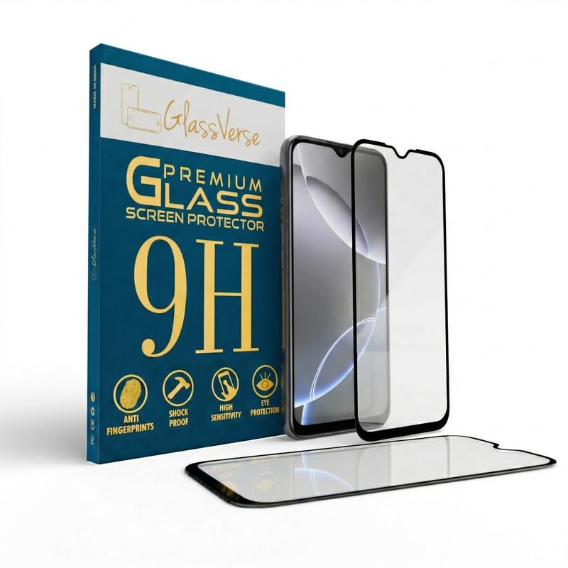 Image of GlassVerse 9H Gorilla Tempered Glass for Realme C2 Pro | HD Clarity Screen Protector, Ultra Strong 9H Protection, Edge to Edge, Case Friendly, Hassle-less Installation Kit Included. (Pack of 2)