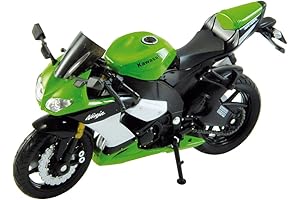Welly Die Cast Motorcycle Green Kawasaki 2009 Ninja ZX-10R 1:18 Scale
