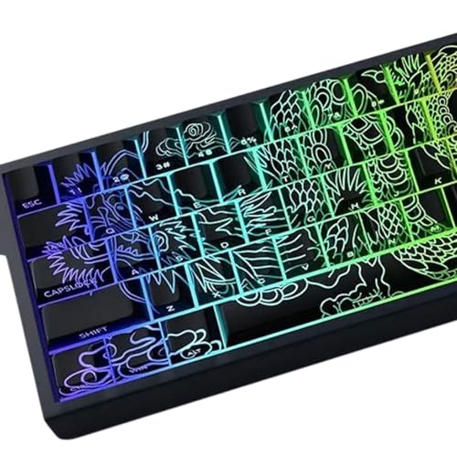 Capuchons de touches de profil original thème Loong d'exception, set de 74 touches de jeu