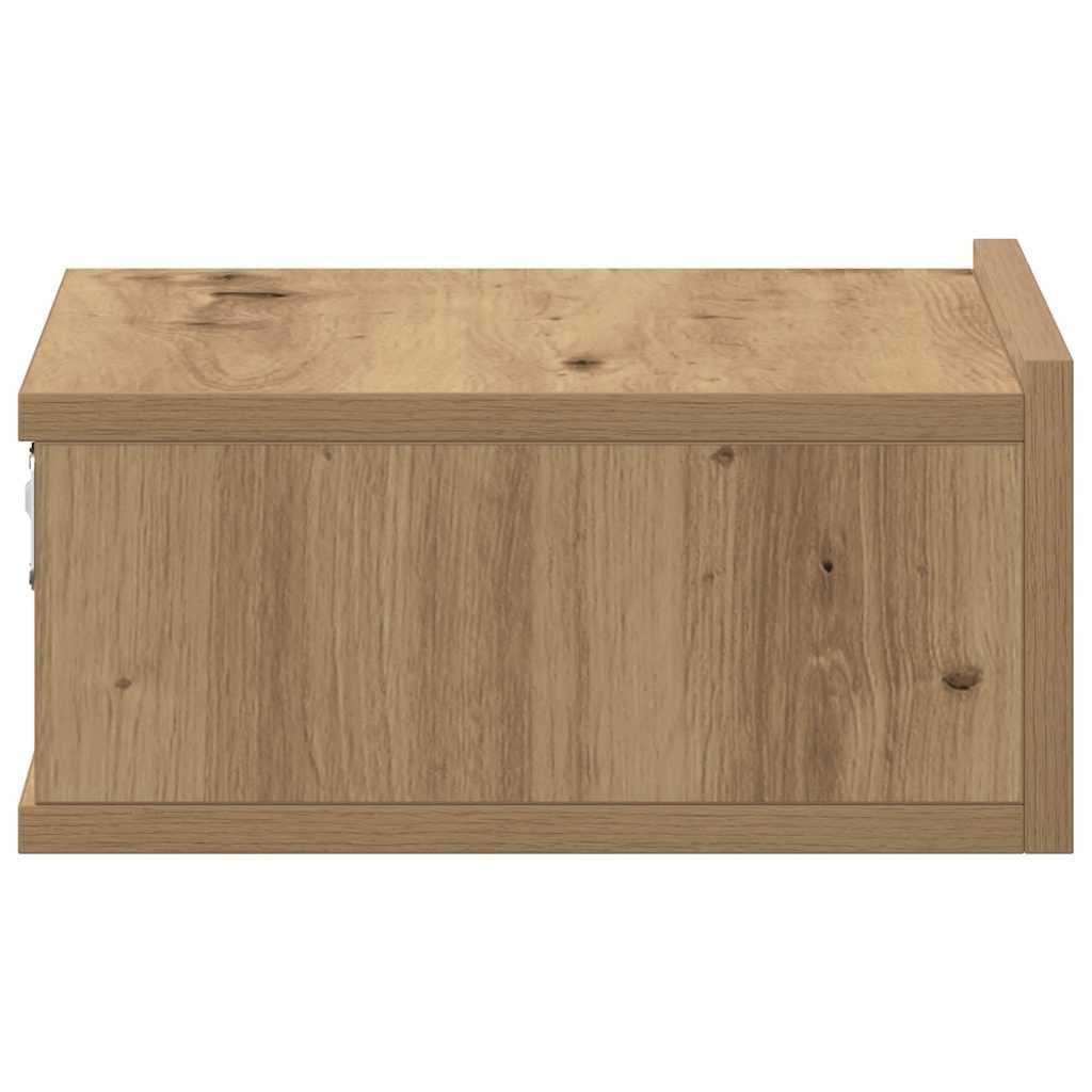 vidaXL Mesitas de Noche flotantes 2 uds Roble Artesanal 40x32x15cm