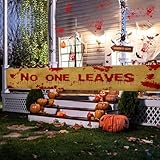 AIBIIN Halloween Decorations, Bloody Banner Yard Sign Burlap Horror No One Leaves Banner Scary Halloween Backdrop for Haunted House Outdoor Fence Garden Parties Decor 98x18inch