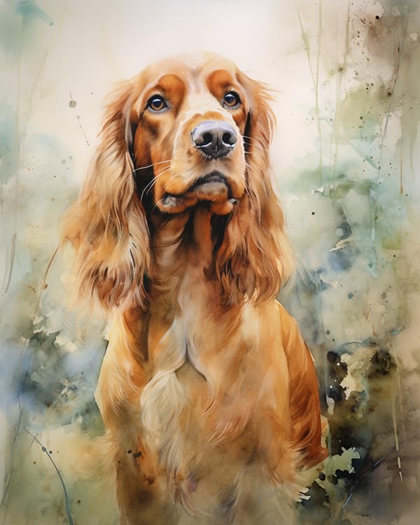 Painting by Number Kits On Canvas,Animal Cocker Spaniel,Paint by Numbers for Kids and Adults,Festival Gift House Decorations-40x50cm