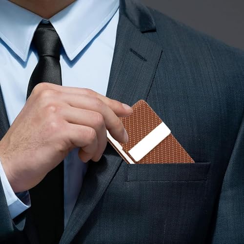 Genuine Leather Wallet for Men, Slim Bifold RFID Blocking with ID Window, Extra Large Capacity Card Holder, Stylish and Secure (Coffee)3