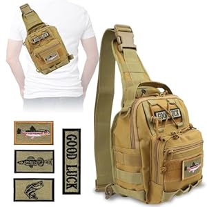Dovesun Khaki Fliegenfischen Sling Angelrucksack