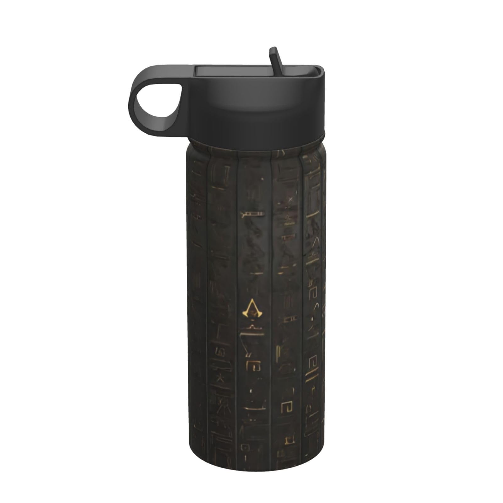 Thermobecher, Motiv: antiker ägyptischer Hieroglyphe, 530 ml, isolierter Wasserkocher, Reisebecher, Sport-/Fitnessflasche