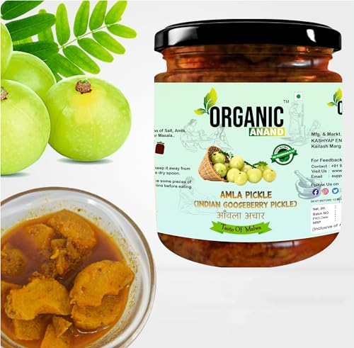 Image of Organic Anand Amla Pickle 500gm | Homemade Indian Gooseberry Pickle | Traditional Amla Ka Achaar | Natural, Homemade Pickle| No Artificial Preservatives | Ready to Eat