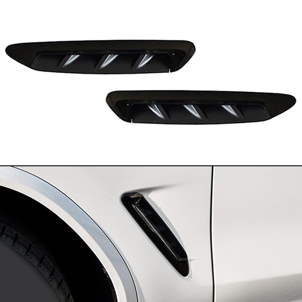 Schwarze Kotflügel Seitenluftkanalverkleidung aus ABS, 1 Paar, passend für BMW G01 X3 M Sport 2018-2021, Ersatz für OEM 51138064805/51138064806
