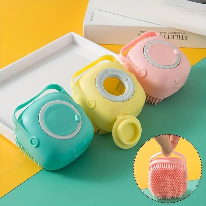 Image of FIGMENT Soft Silicone Bath Body Brush For Men and Women, Deep Nourishing Cleansing, Exfoliation, Dirt Removal, BPA-Free, Back Scrubber, Lather Boosting Bristle, No-Slip Grip, Multicolor (Combo, 2 Pcs)