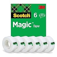 Vista 1 de Scotch Cinta mágica de uso general, 6 rollos, 0.748 in x 108.3 ft, para reparación, etiquetado y sellado de documentos