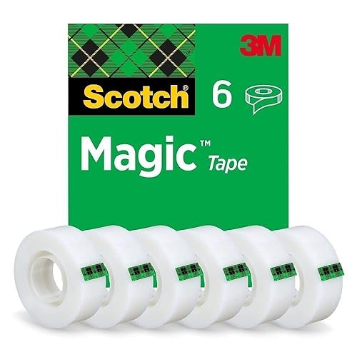 Scotch Cinta mágica de uso general, 6 rollos, 0.748 in x 108.3 ft, para reparación, etiquetado y sellado de documentos