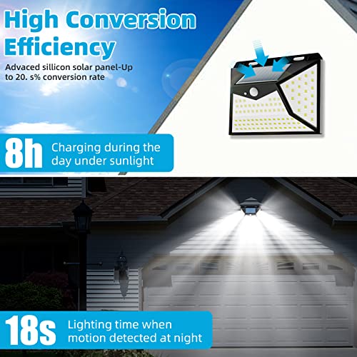 Arperles Solar Outdoor Lights, Wireless Motion Sensor Outdoor Lights, Ip65 Solar Lights Outdoor Waterproof With 270° Wide Angle & 3 Modes For Front Door, Yard, Garage, Deck (118 Leds/4 Packs) #TOP2