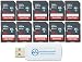SanDisk 16 GB Class 10 SD HC Ultra Flash Memory Card (10 Pack) (SDSDUNS-016G-GN3IN) Class 10 UHS-I Bundle with (1) Everything But Stromboli MicroSDXC & SD Card Reader