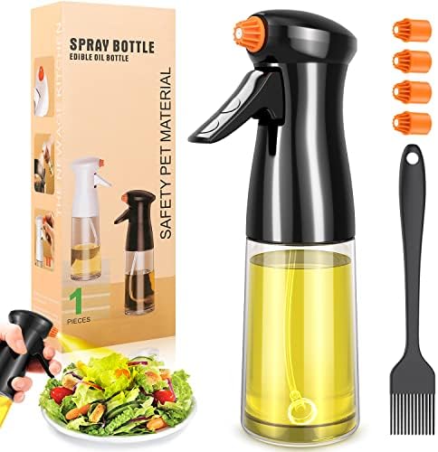OFFSIR Oil Sprayer for Cooking, Olive Oil Dispenser Bottle Spritzer Mister with 4 Replaceable Nozzles & Oil Brush for Air Fryer, BBQ, Kitchen Baking, Salad, Roasting