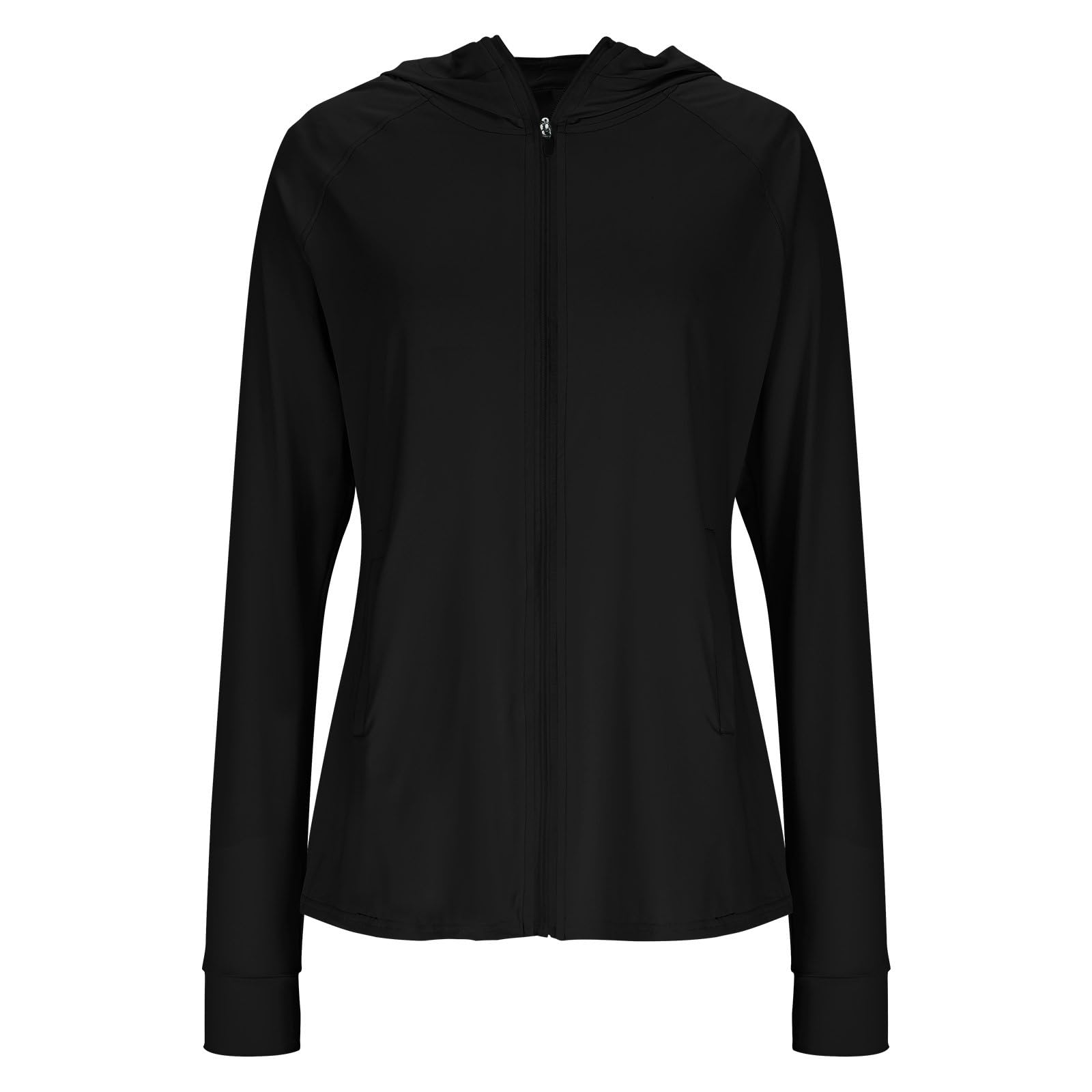 Sun Shirts Women Thumb Hole Long Sleeve Hiking Jacket with Hood Full Zip UPF 50+ Sun Protection Outdoor Yoga Shirts - 3