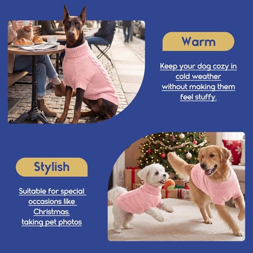 ASENKU Hundepullover Kleine Hunde M,Winter Warm Hundepulli, Waschbar Rollkragen Gestrickt Hunde Pullover Strickpullover für Französische Bulldogge,Schnauzer,Maltese,Bichon Frise,Boston Terrier