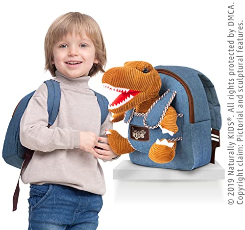 Naturally KIDS Small Dinosaur Backpack Dinosaur Toys for Kids 3-5 - Dinosaur Toys for 3 4 5 6 Year Old Boys Girls Gift - Toddler Backpack for Boys Dinosaurs for Boys Dino Toy - Dinosaur Stuffed Animal - Image 5