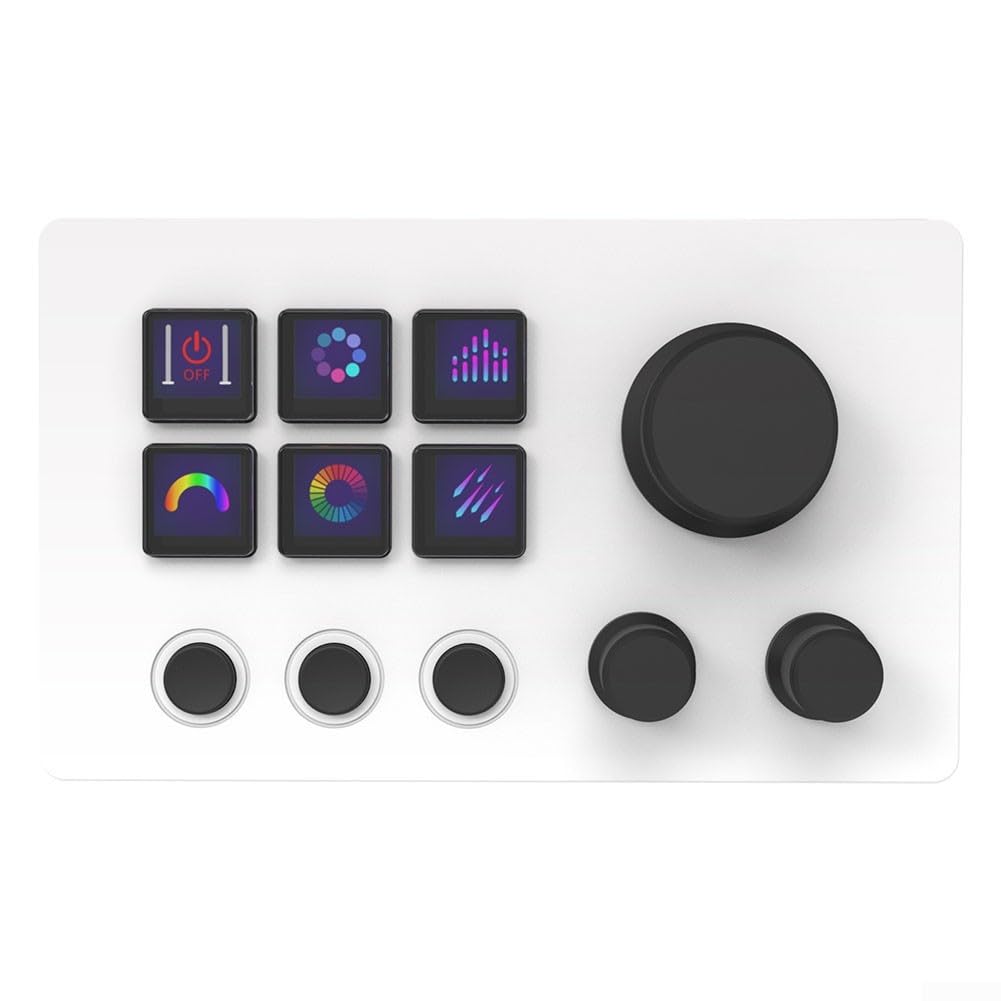 Visual Keyboard tastiera personalizzabile hot-swap scorciatoie, per Mac PC Live Controller Streaming Gaming Compatto ABS 12 x 3 x 2 cm nero bianco (bianco)