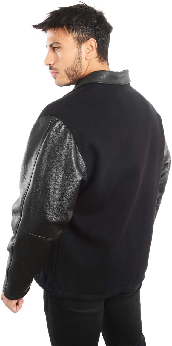 REED Men's Premium Straight Bottom Leather wool Jacket Made in USA