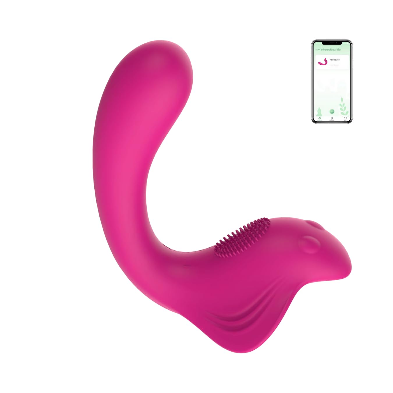 doyouerotic - Vibratore a U Clitoride e Punto G controlo remoto con App 9 Modalità Impermeabile Silenzioso in Silicone Morbido USB Ricaricabile Sex Toy Doppia Stimolazione per donna coppie