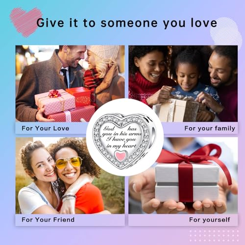 Image of LUXILLA Love You Best Friend Grandma Wife Heart Charm 925 Sterling Silver Charms Fit for Bracelets Necklace Jewelry Gift for Women