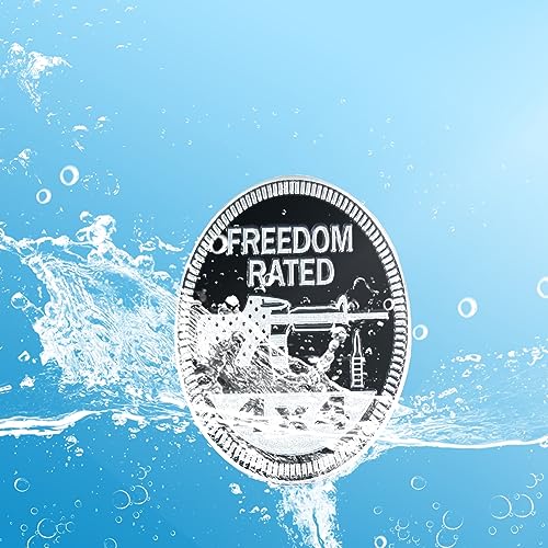 Image of 2 PCS Freedom Badge Rated Car Emblem, 4 x 4 Metal Automotive Badge, 3D Round Metal Car Badges Emblems, Car Badge Decals Stickers Compatible with Jeep Wrangler Vehicles Trucks SUV RV