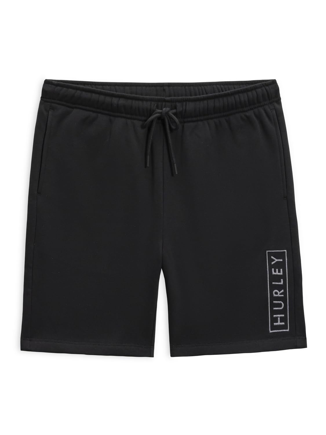 Hurley Men’s Boxed Logo Fleece Shorts – Soft Cotton Blend Casual Sweat Shorts for Everyday Wear