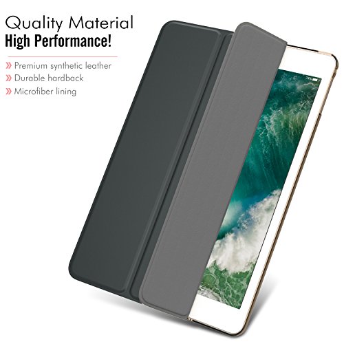 Moko Case Fit 2018/2017 Ipad 9.7 6Th/5Th Generation - Slim Lightweight Smart Shell Stand Cover With Translucent Frosted Back Protector Fit Apple Ipad 9.7 Inch 2018/2017, Space Gray(Auto Wake/Sleep) #TOP2