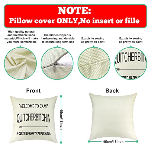 Mothers Day Happy Camper Gift Throw Pillow Cover For Anniversary From Couples Sister Vacation Gift Pillowcase Camping Gifts For Teens Camping Lovers Gifts For Traveler Birthday Gifts Cushion Cover #TOP4