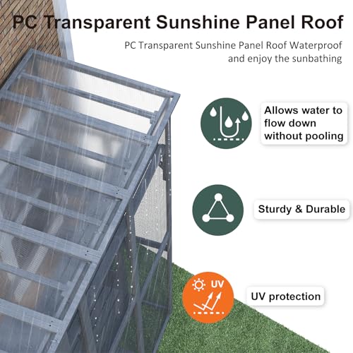 TIMHAKA Cat Catio - Extra Large Window Catio Enclosure for Indoor/Outdoor Cats with Multi-Level Platforms, Weatherproof Roof - Spacious Cat Cage Playhouse for Multiple Pets (74.8"x33.5"x100")