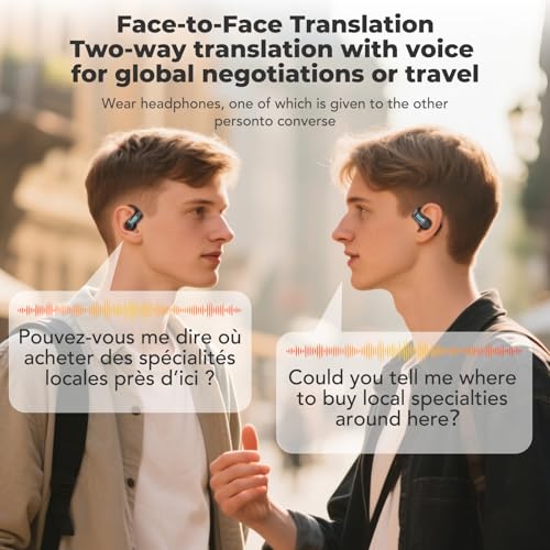 Image of ERAZER X8 Translation Earbuds Real-time AI Language Translation Ear Buds for 165 Languages, Two-Way Translator Headphones for iOS and Android, Travel, Business, and Learning